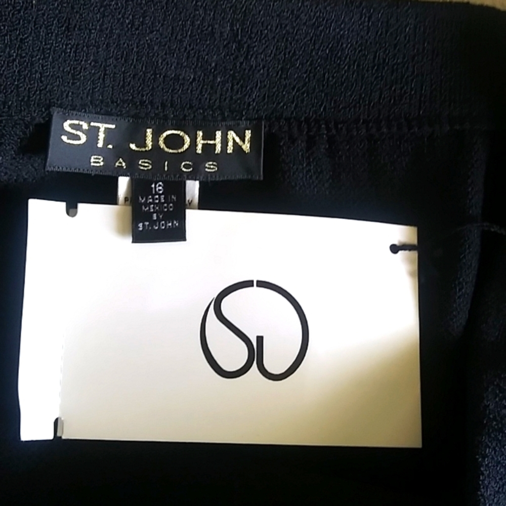 SOLD. St. John Knit Wool Black Skirt